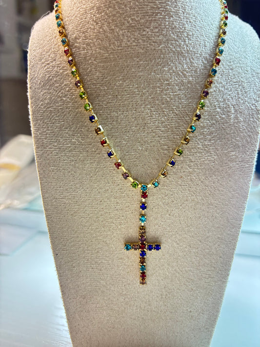 COLLANA CROSS MULTICOLOR